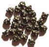 25 13mm Black and Gold Cat Face Glass Beads